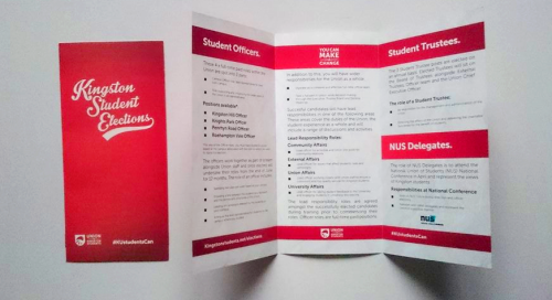 Folded SU Election leaflet